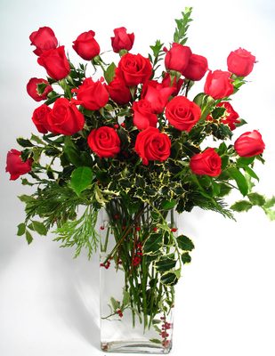  Red Holiday Roses  from Mockingbird Florist in Dallas, TX